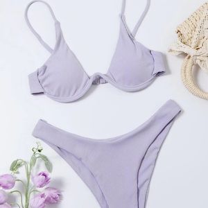 SHEIN ribbed-underwire bikini